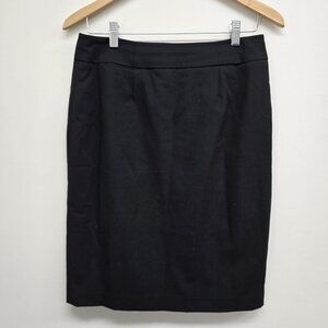 Calvin Klein Pencil Skirt Size 6 Black Career Office Lined Zip Closure Back Slit